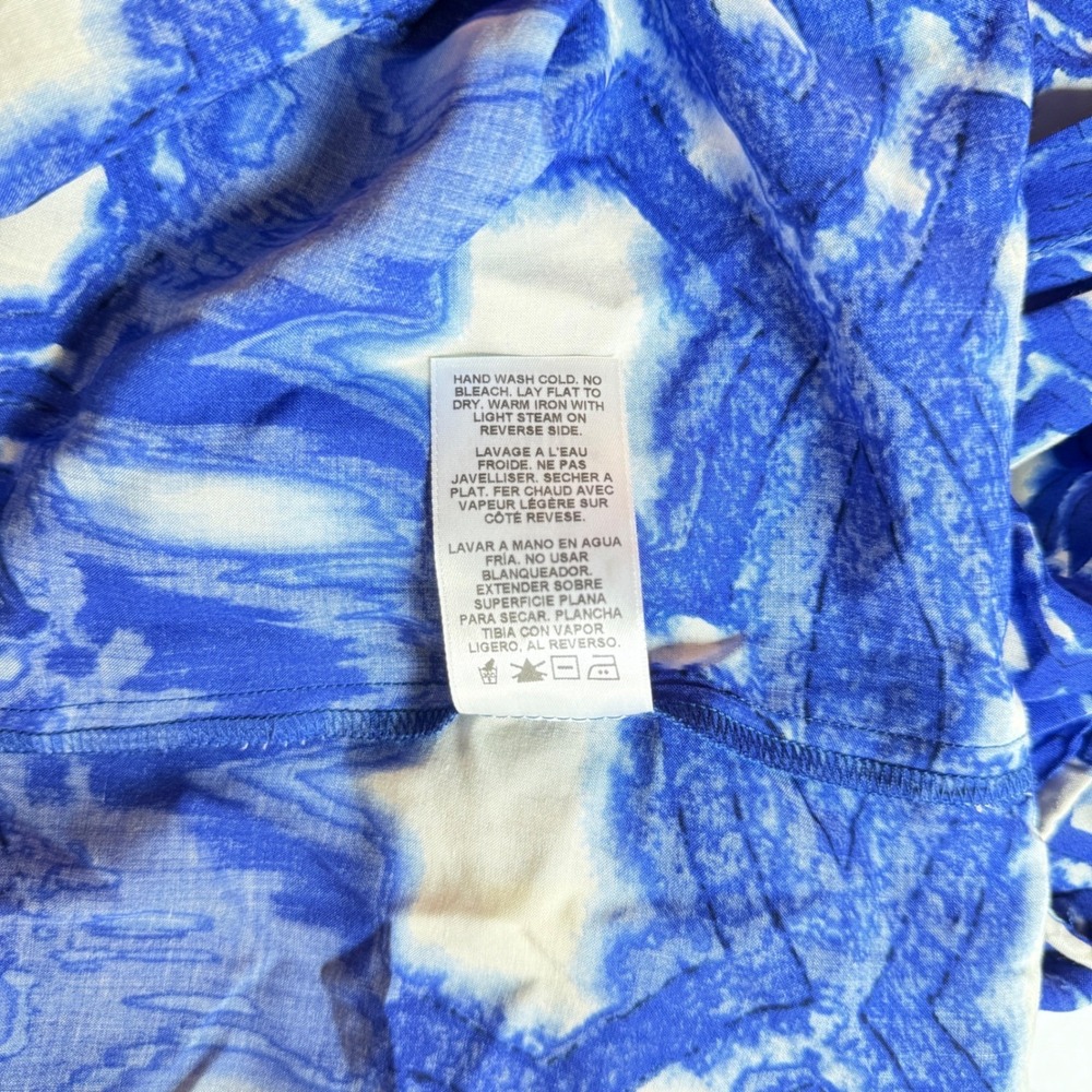 Velvet Graham & Spencer Blue White Print Sleeveless Sundress Size Medium Boho - Picture 10 of 16